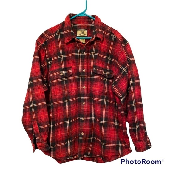 FIELD & STREAM red flannel button down long sleeve size XXL - Picture 1 of 8